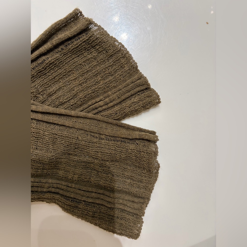 Eileen Fisher Open-Front Taupe Brown Lightweight Cardigan - Picture 5 of 5
